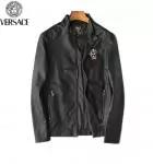 cuir veste versace collection cuir button